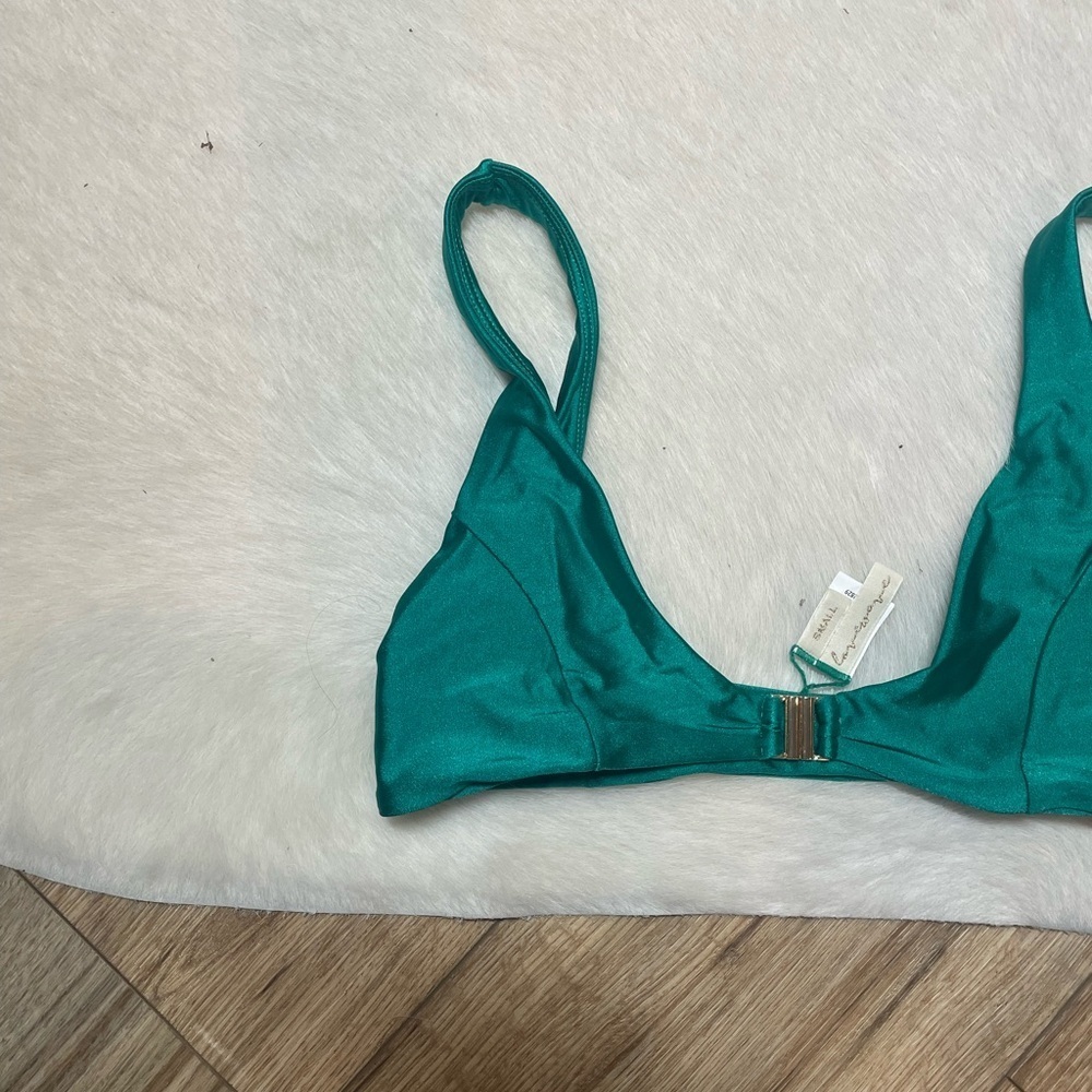 Revolve LoveWave The Ero Top in Forest Green unpadded triangle bikini top - Picture 5 of 8